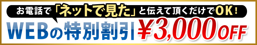 ネットの特別割引3000円あり